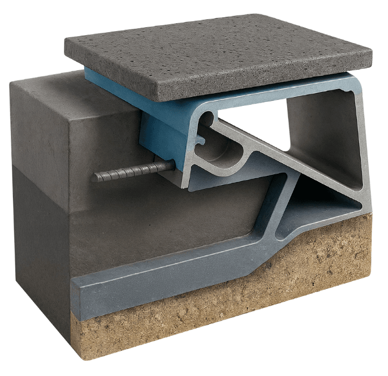 200mm Independent Edge Beam cross-section showing structural construction detail
