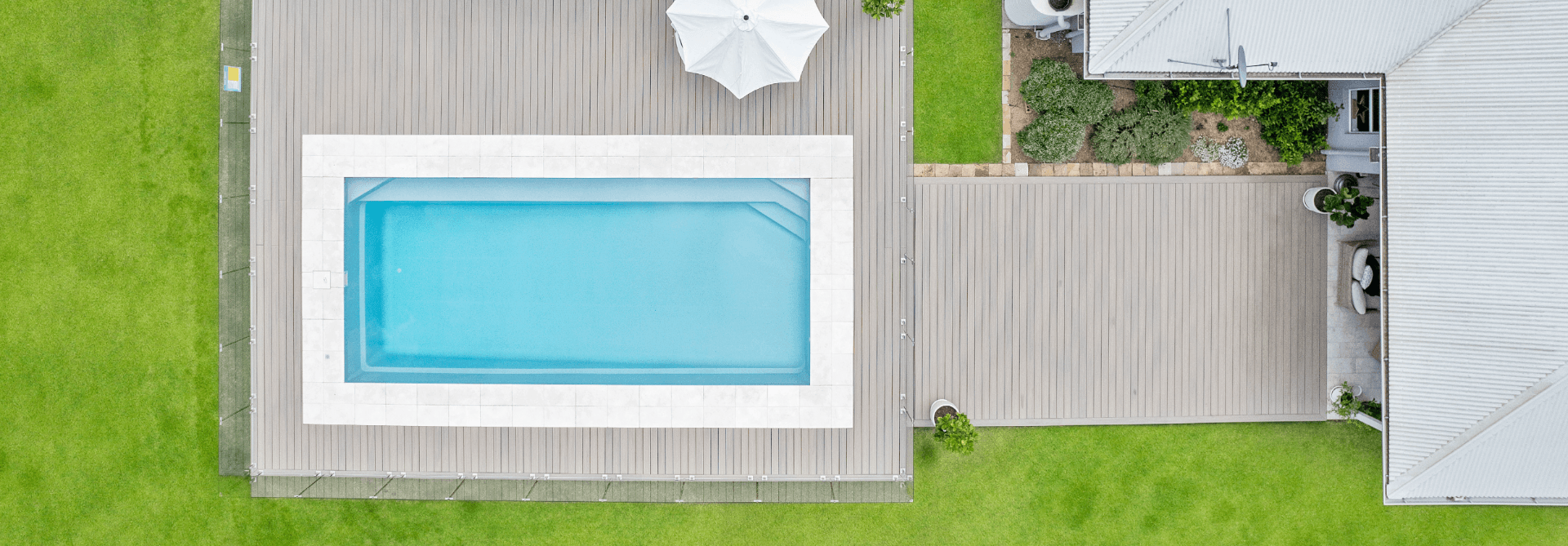 Aerial view of luxury fibreglass pool