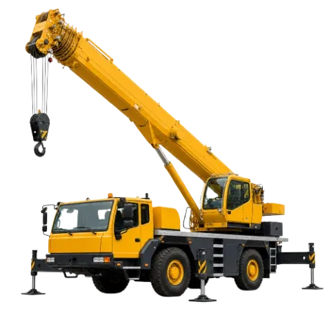 40 tonne slew mobile crane with telescopic boom raised