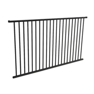 Flat-top metal pool fencing