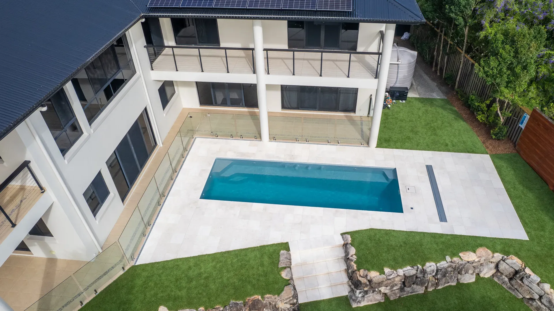 Bellagio fibreglass pool in Silver Mist, Oxenford — MFP Easy installation