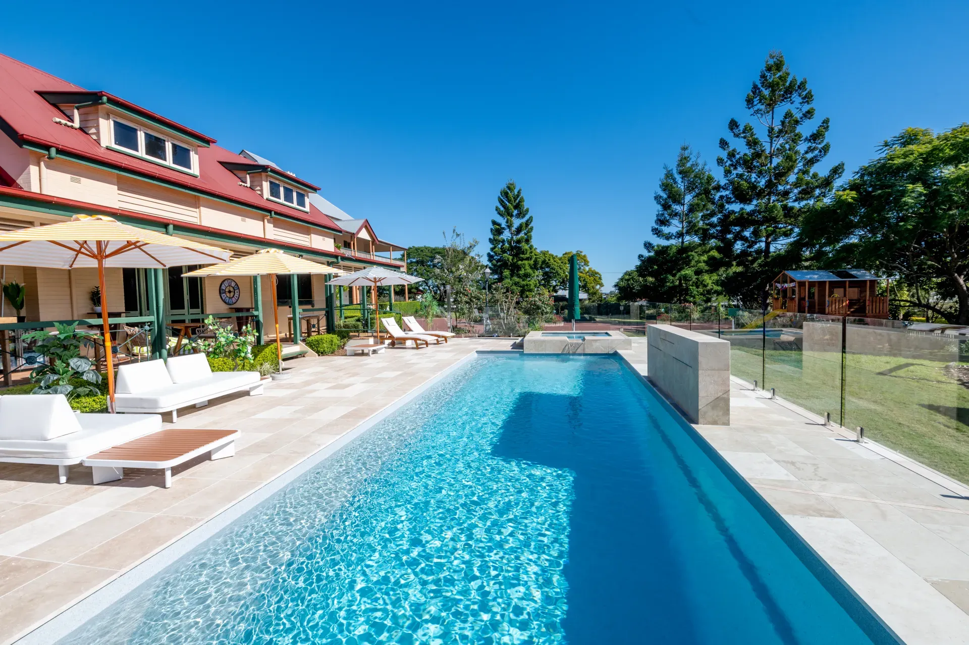 Kensington & Spa fibreglass pool in Silver Mist, Booval — daytime — MFP Easy installation